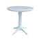 International Concepts Round 36 in Round Top Pedestal Table, 34.9 inH, White, 36 in W, 36 in L, 35.9 in H, Wood, White K08-36RT-27B-6B - alternate 1